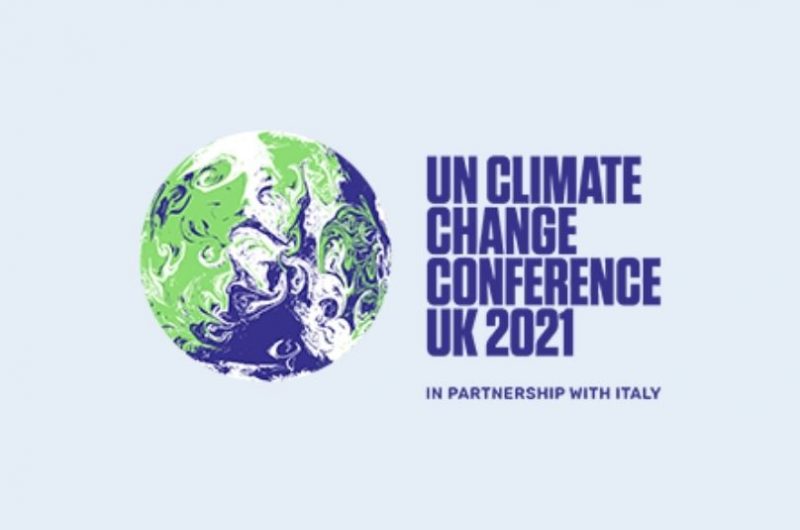 Grafika s nápisom UN Climate change conference UK 2021